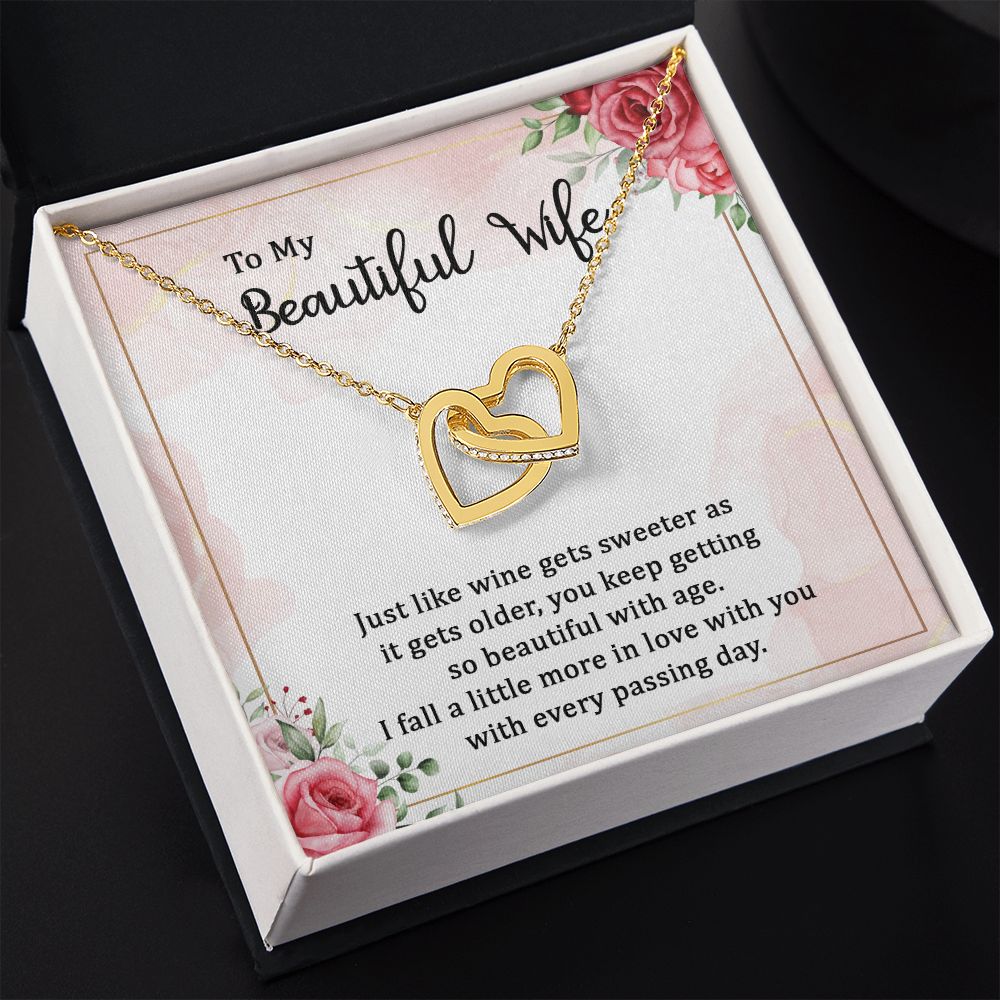 To My Beautiful Wife Necklace, Wedding Anniversary Jewelry For Women, Necklace For Wife from Husband, Gifts For Wife Birthday Gifts Necklace, Jewelry With Message Card In A Gift Box