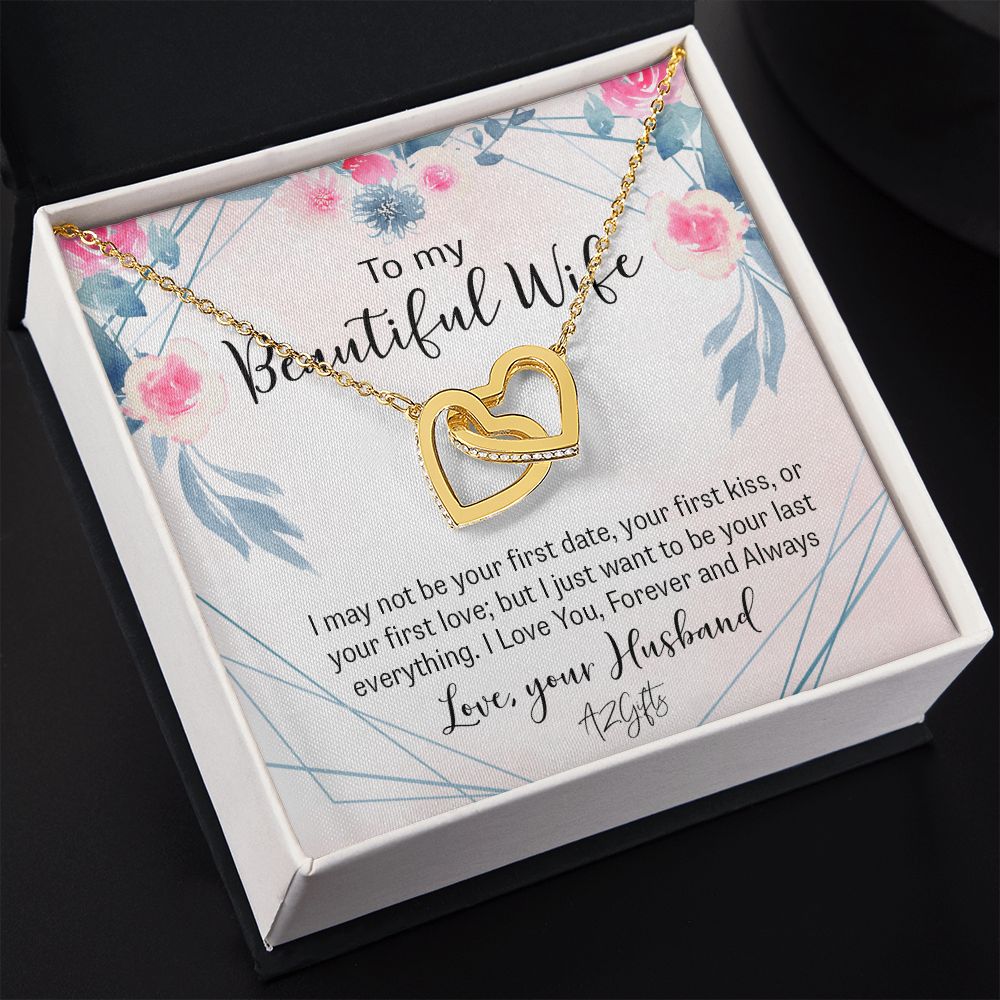 To My Beautiful Wife Necklace, Wedding Anniversary Jewelry For Women, Necklace For Wife from Husband, Gifts For Wife Birthday Gifts Necklace, Jewelry With Message Card In A Gift Box