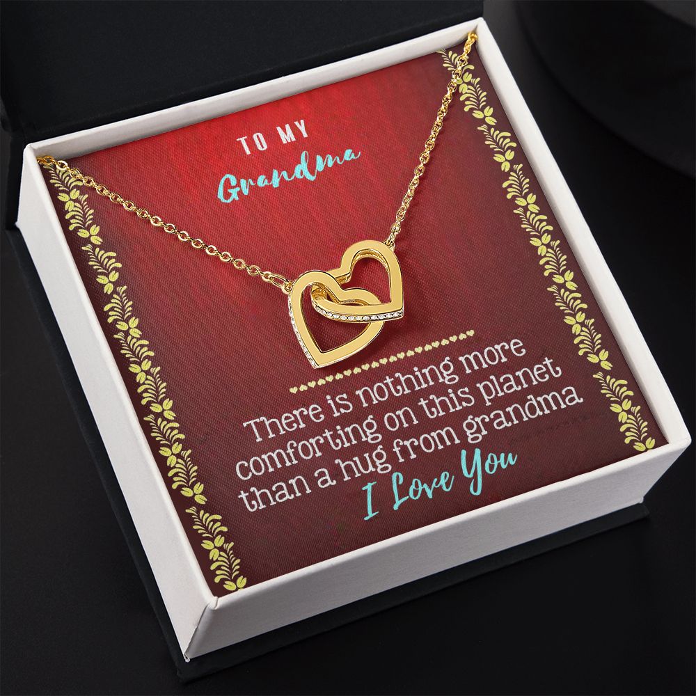 To My Grandma Necklace, Gift for Grandmother Necklace, Mothers Day Gift For Grandma Nana, Grandma Jewelry From Grandchildren GrandKids , Jewelry Box Gift For Grandma Grandmother20 Interlocking Hearts Necklace