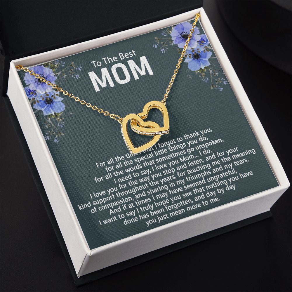 To The Best Mom Love Knot Necklace Gift For Mom On Mother's Day Interlocking Hearts Necklace
