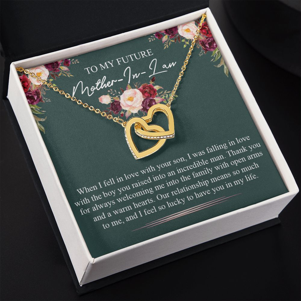 Mother in Law Necklace, Jewelry for Women, Future Mother in Law Gifts from Daughter in Law, Mother of Bride Gifts For Mother in Law, Birthday Gifts For Mother In Law From Daughter In Law5 Interlocking Hearts Necklace