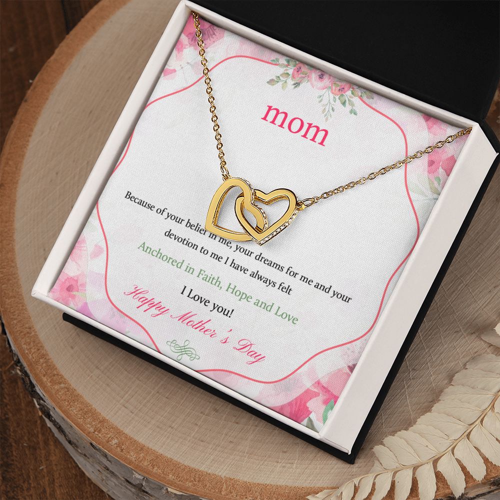 Mom Necklace Gifts for Mom from Daughter to Mom Gifts for Mothers Day from Daughter, To My Mom Necklace from Daughter to Mom Birthday Gifts Necklace with Message Card and Gift Box12 Interlocking Hearts Necklace