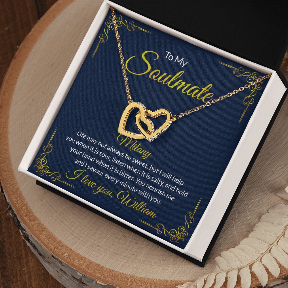 Soulmate Necklace Gift For Her, To My Soulmate Necklace, Love Necklace Gifts For Her, Soulmate Gift, Soulmate Jewelry, Jewelry Gift Her Interlocking Hearts Necklace
