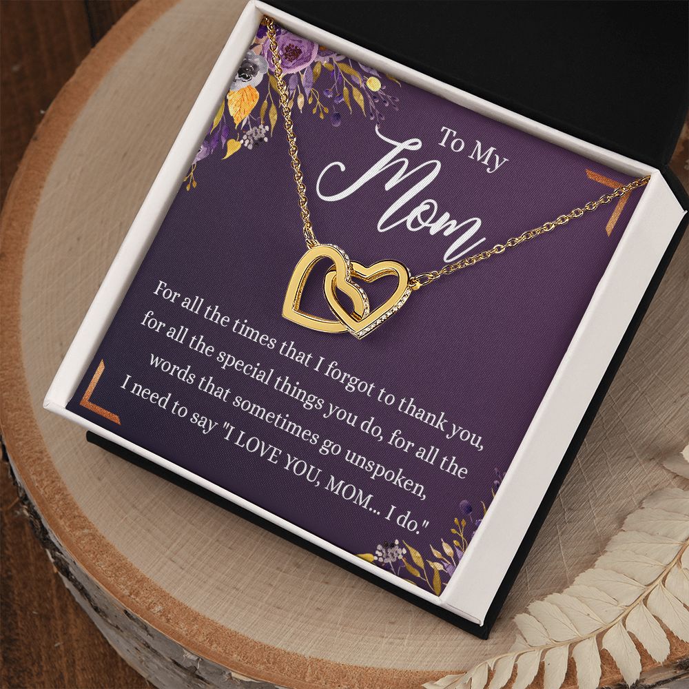 To My Mother Gift Necklace To Mom, Mother, Mommy, Momma from Child Special Mother Gift for Birthday Mothers Day Retriment Anniversary Hoiday Present for Mom Necklace for Women Interlocking Hearts Necklace