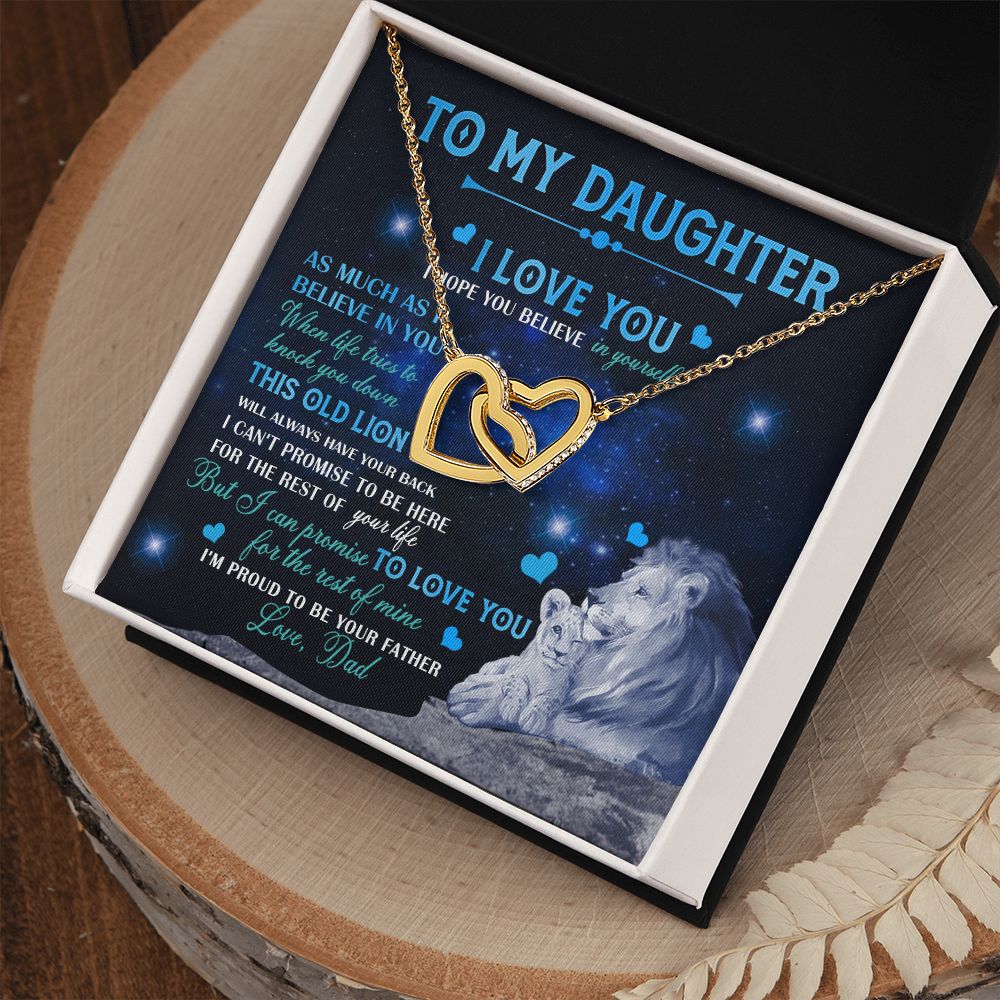 Dad To Daughter Necklace Jewelry Gift for Daughter from Dad Father Daughter Gift 175009114907 Interlocking Hearts Necklace