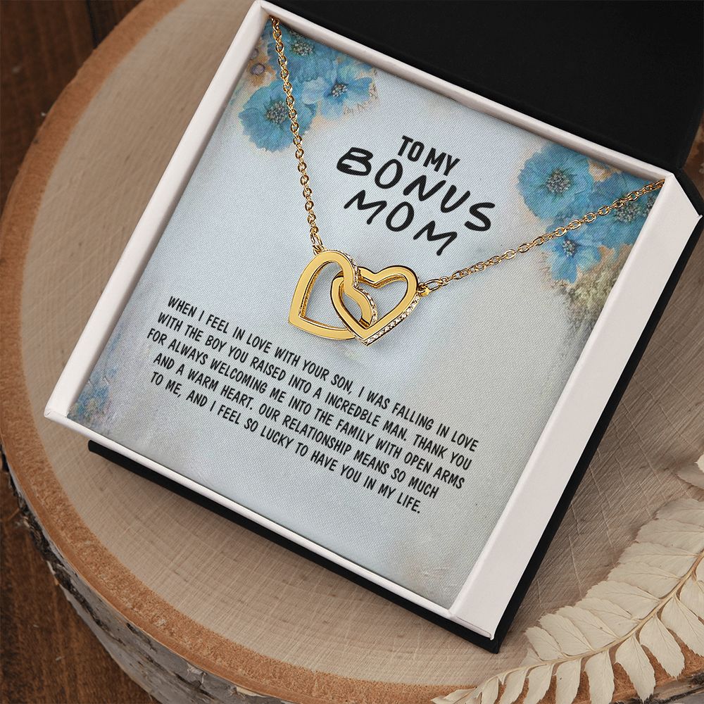 Mother Daughter Necklace as Daughter Gift from Mom, Mom Necklace as Christmas Gift for Mom from Son, Birthday Gift for Mother in Law Necklace, Bonus Mom Gifts for Step Mom Necklace4 Interlocking Hearts Necklace