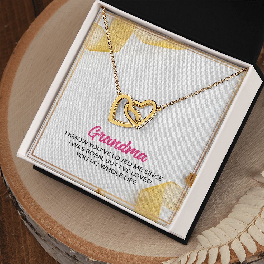To My Grandma Necklace, Gift for Grandmother Necklace, Mothers Day Gift For Grandma Nana, Grandma Jewelry From Grandchildren GrandKids , Jewelry Box Gift For Grandma Grandmother12 Interlocking Hearts Necklace