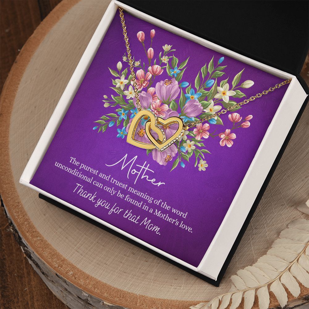 Happy Mother's Day Gift for Mom from Daughter Message Card Necklace Gift Idea Mother Jewelry Mom Necklace from Daughter To My Mom Love Knot Necklace Pendant Interlocking Hearts Necklace