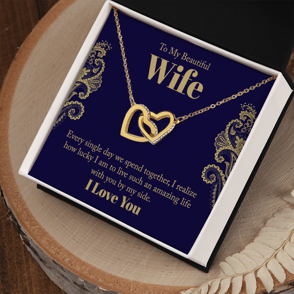Wife Necklace Gifts From Husband, Wedding Anniversary Jewelry For Wife From Husband, Wife Birthday Gifts From Husband, Necklaces For Wife From Husband To My Wife Heart Necklace Set For Wife