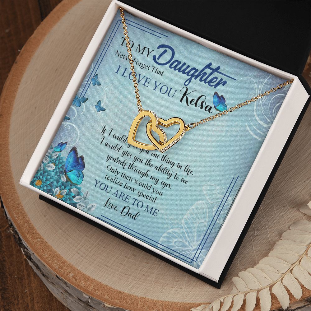 Mother Daughter Gift Ideas, To My Daughter Gift Necklace from Mom, Jewelry Pendant Present for Daughter, Birthday Christmas Gift Graduation Gifts for Daughters, Mother and Daughter Necklace 21 Interlocking Hearts Necklace