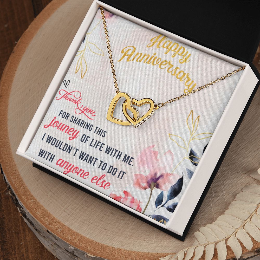 To My Wife Necklace, Wedding Anniversary Jewelry For Women, Necklace For Wife from Husband, Gift For Wife Birthday Gifts From Husband Necklace, Jewelry With Message Card In A Gift Box9 Interlocking Hearts Necklace