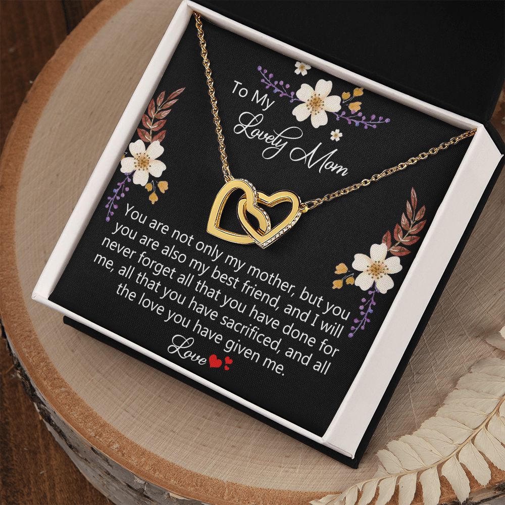 To My Mom Necklace, Gift For Mom, Mother's Day Gift from Daughter, Mom Jewelry Gift for Mothers Day, Birthday Gift for Mother, Moms Gift from Daughter Son, Necklace for Mom Mother15 Interlocking Hearts Necklace