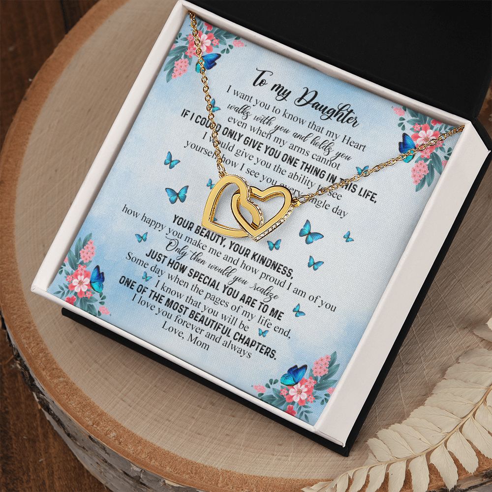 To My Daughter Gift From Mom Mother Day Gift For Daughter Jewelry for Daughter Interlocking Hearts Necklace