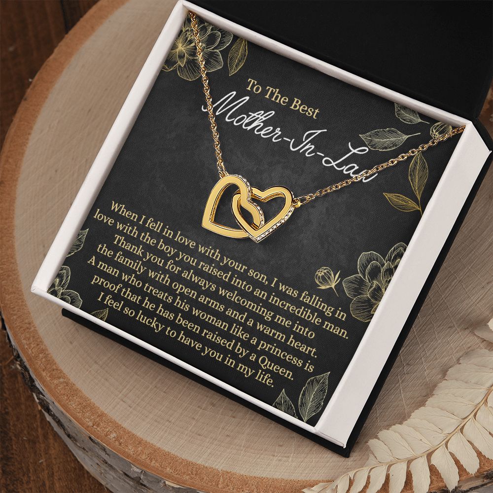 Mother In Law Gift, Cute Mother In Law Gifts Christmas, Unique Gift for Mother In Law Birthday, Best Mother In Law Gift, Mother-In-Law Gift Interlocking Hearts Necklace
