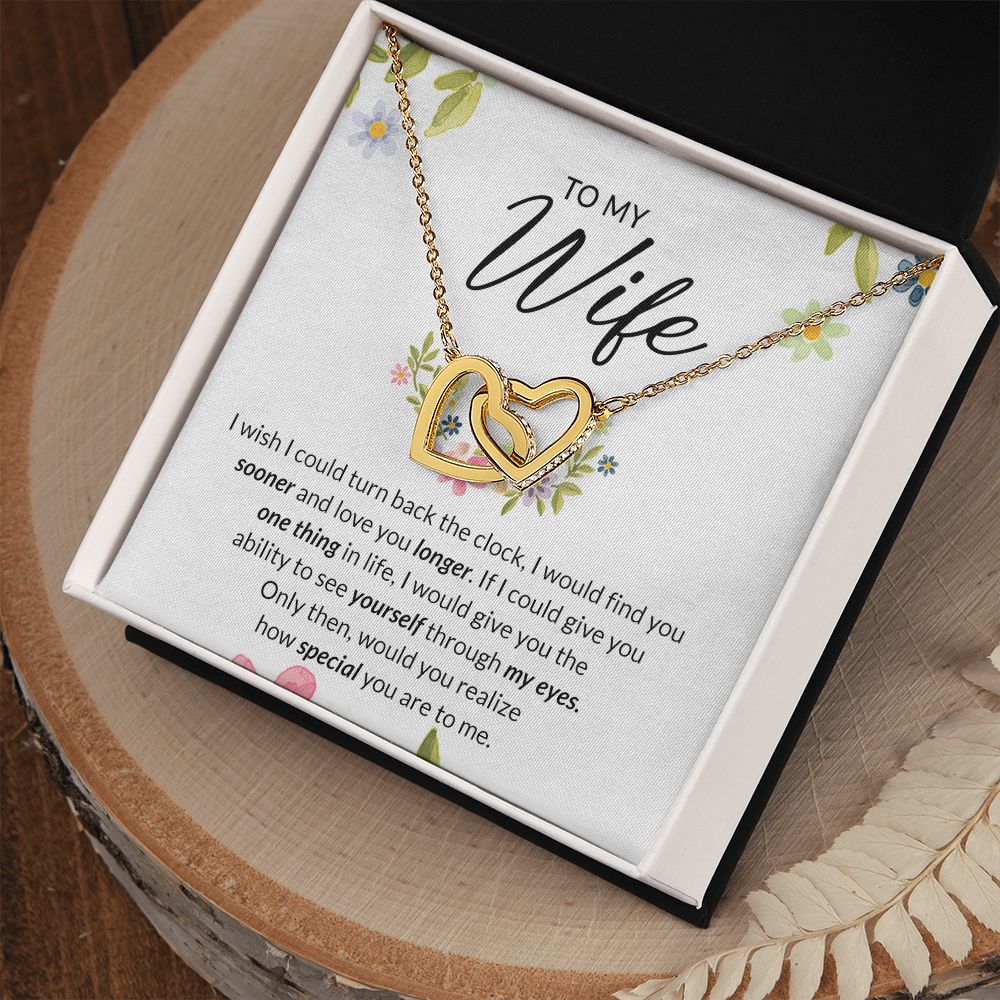 Birthday Gifts For Wife, Necklace Gifts For Wife From Husband, To My Wife Jewelry For Women , To My Wife Necklace  from Husband Wedding Anniversary Present For Wife, Beautiful Wife Jewelry Christmas17 Interlocking Hearts Necklace
