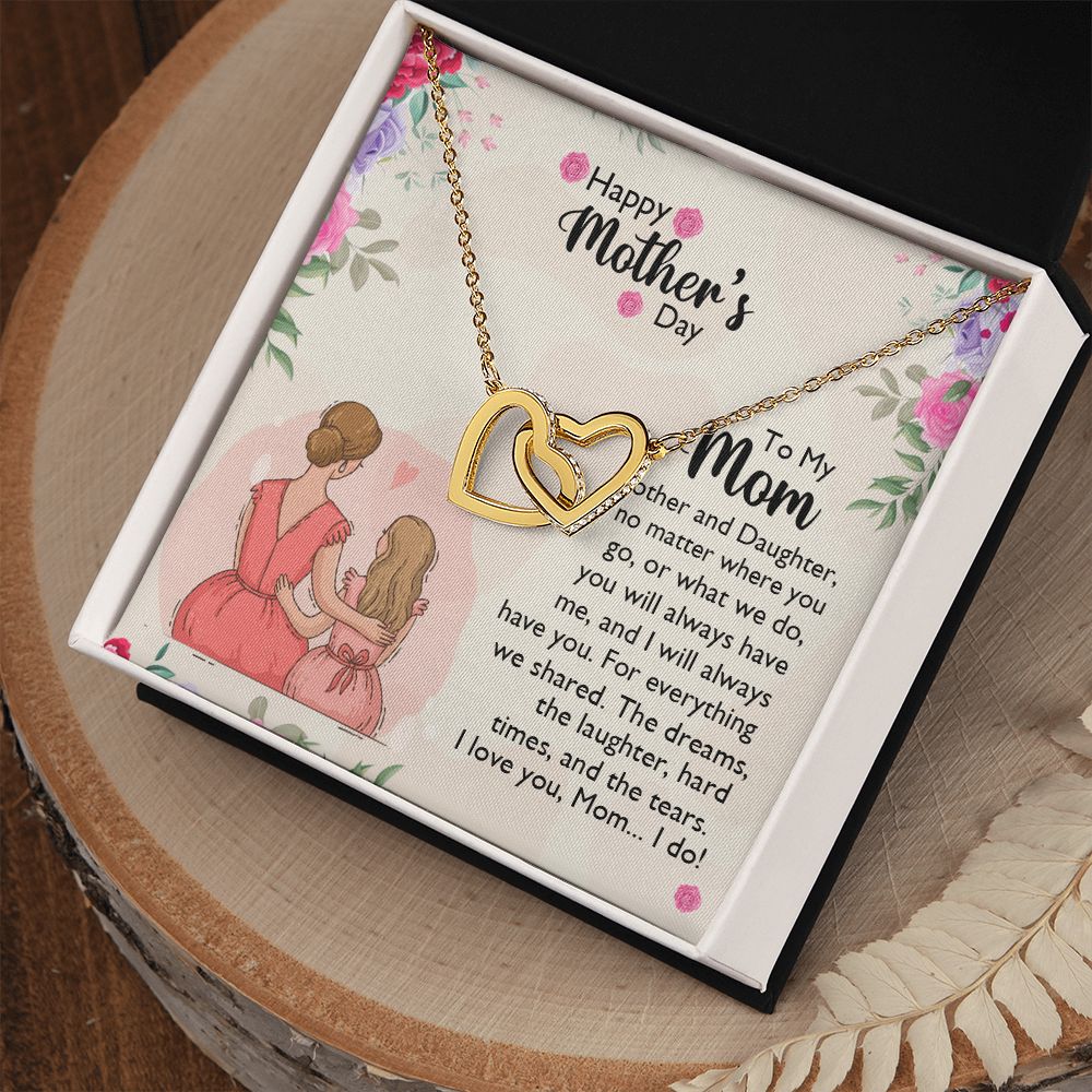Mom Necklace Gifts for Mom from Daughter to Mom Gifts for Mothers Day from Daughter, To My Mom Necklace from Daughter to Mom Birthday Gifts Necklace with Message Card and Gift Box11 Interlocking Hearts Necklace