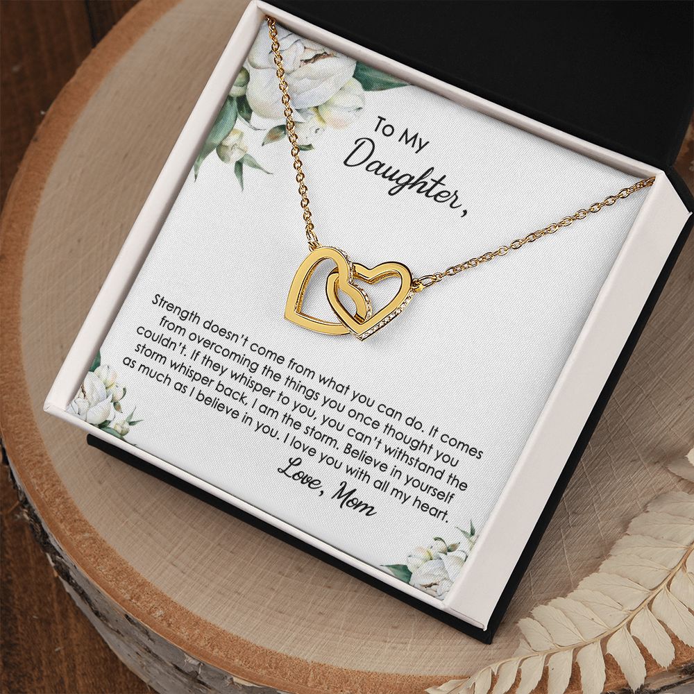 Mother Daughter Gift Ideas, To My Daughter Gift Necklace from Mom, Jewelry Pendant Present for Daughter, Birthday Christmas Gift Graduation Gifts for Daughters, Mother and Daughter Necklace 2140 Interlocking Hearts Necklace