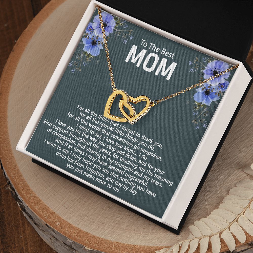 To The Best Mom Love Knot Necklace Gift For Mom On Mother's Day Interlocking Hearts Necklace