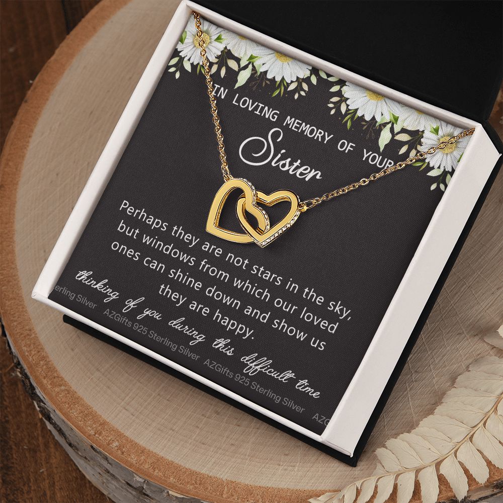 Loss Of Sister Necklace Gift, Sympathy Loss Of Sister, Sympathy Gift Box, Loss Of Sister Necklace, Loss Of Sister, Loss Of Sister Gift, Condolence Gifts, Remembrance Necklace for Women Interlocking Hearts Necklace