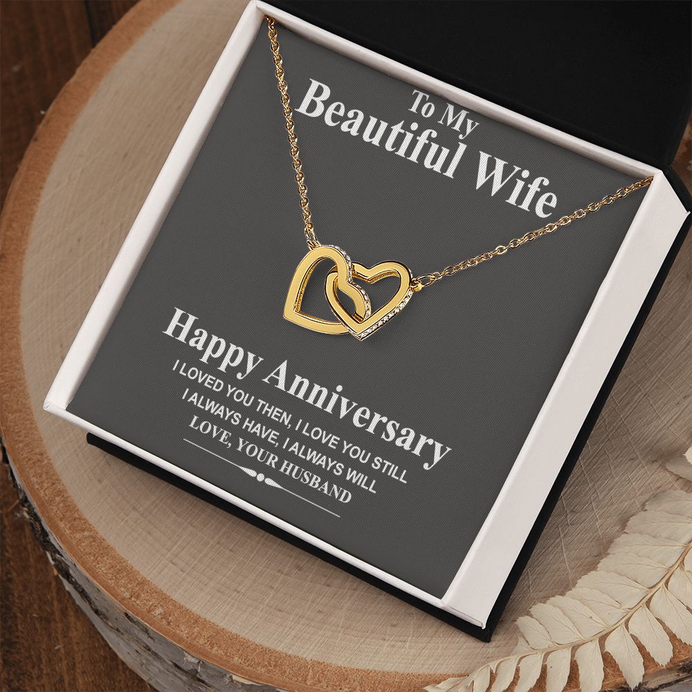 Wife Necklace Gift From Husband To My Beautiful Wife Pendant Necklace Anniversary Valentines Day Anniversary Jewelry with Message Card and Gift Box. Gift for Wife. Heart Necklace Gift Set for Wife