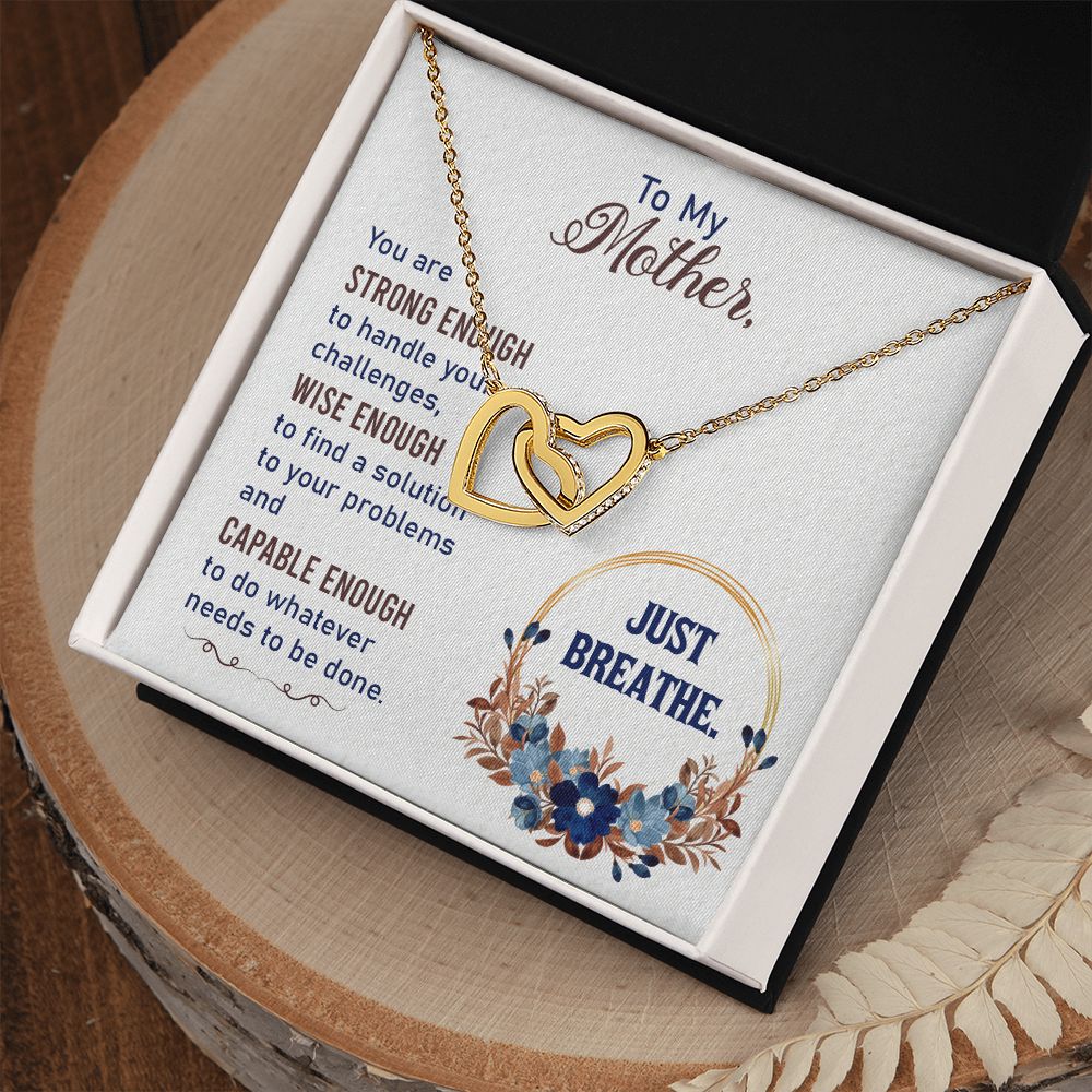 To My Mother Necklace Pendant Gift From Daughter In Law Necklace Strong Enough Gift For To Mom Happy Mother's Day Mother In Law Gift On Birthday Anniversary Gift 30821 Interlocking Hearts Necklace