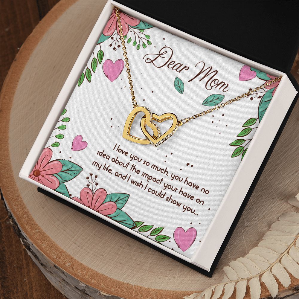 To My Dear Mom Necklace Pendant Gift From Daughter Or Son Necklace For To Mommy, Mother, Mother In Law Gift On Birthday, Anniversary Holiday Gift 30821 Interlocking Hearts Necklace