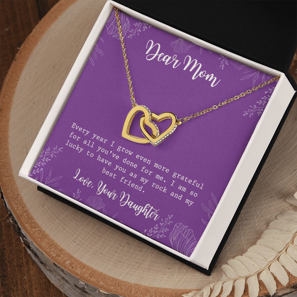 Mom Necklace Gifts for Mom from Daughter to Mom Gifts for Mothers Day from Daughter, To My Mom Necklace from Daughter to Mom Birthday Gifts Necklace with Message Card and Gift Box2234 Interlocking Hearts Necklace