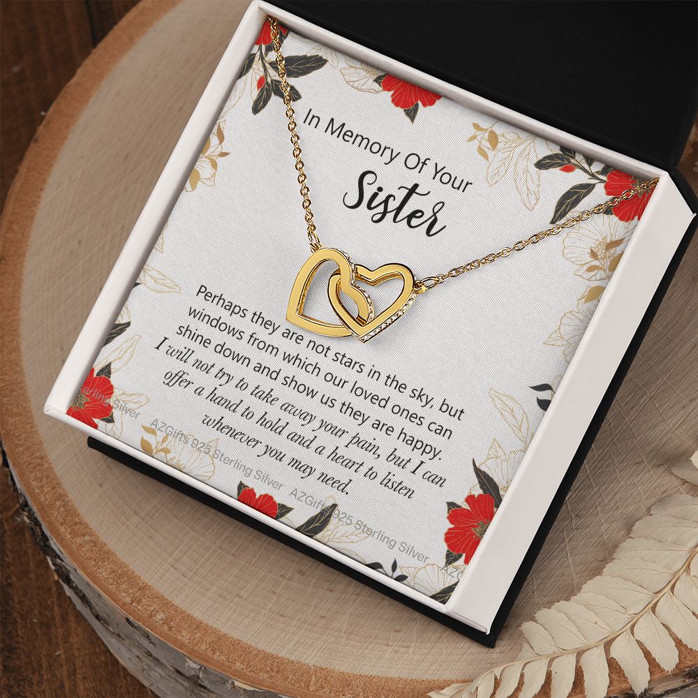 In Memory Of Your Sister Gift, Sympathy Loss Of Sister, Memorial Gift For Loss Of Sister , Sympathy Gift Loss Of A Sister, Loss Of A Sister Interlocking Hearts Necklace