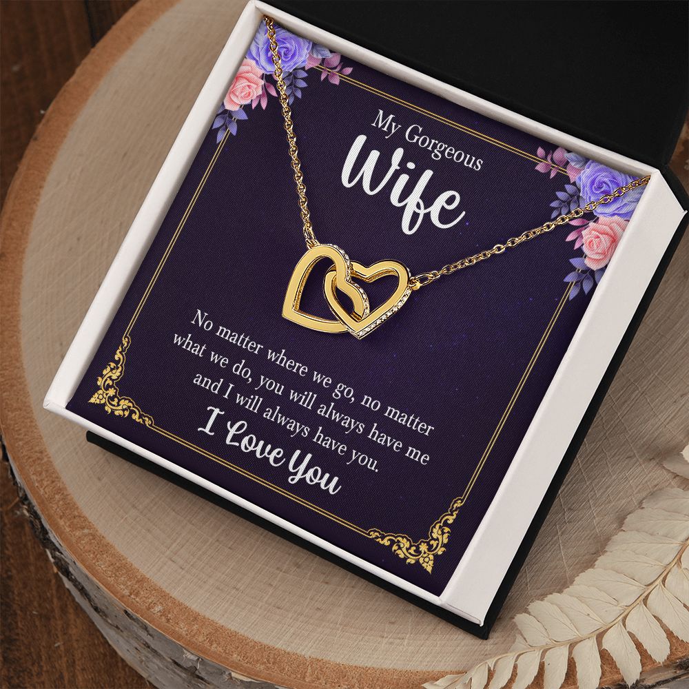 Birthday Gifts For Wife, Necklace Gifts For Wife From Husband, To My Wife Jewelry For Women , To My Wife Necklace  from Husband Wedding Anniversary Present For Wife, Beautiful Wife Jewelry Christmas15 Interlocking Hearts Necklace