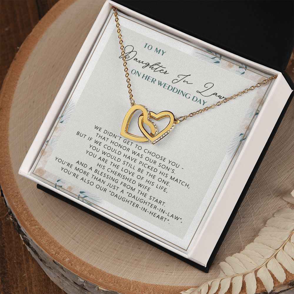 Wedding Gift From mother On Wedding Day To My Daughter-in-law Wedding Day Interlocking Hearts Necklace