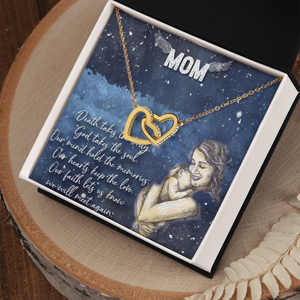 To My Mom Necklace Pendant Gift From Daughter Your Faith Lets Us Know With Message Card Gift For Mom Interlocking Hearts Necklace