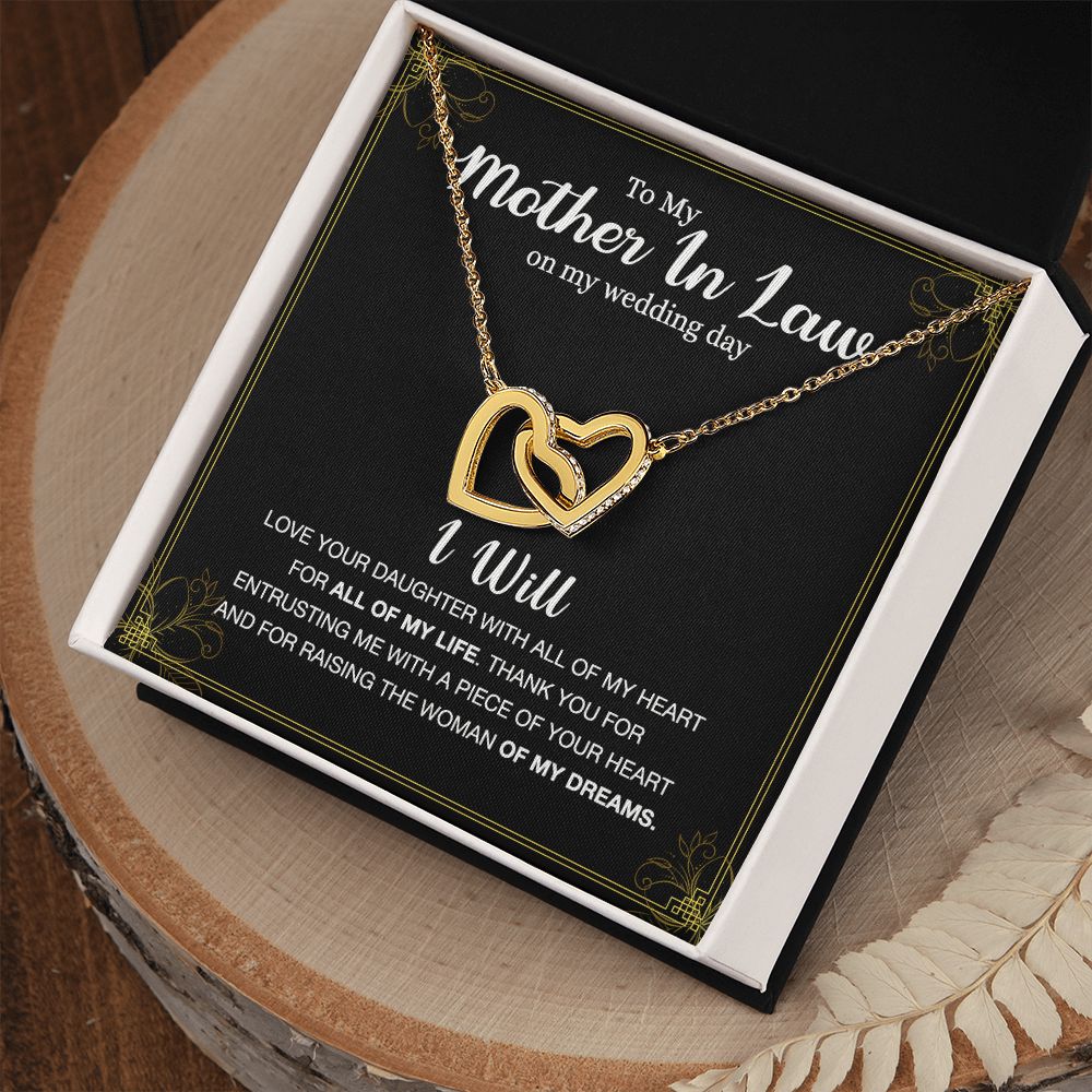 Mother Of The Bride Gift From Groom, Mother In Law Gift on Wedding Day from Groom, Gifts for Mother of the Bride, Future Mother-In-Law Interlocking Hearts Necklace