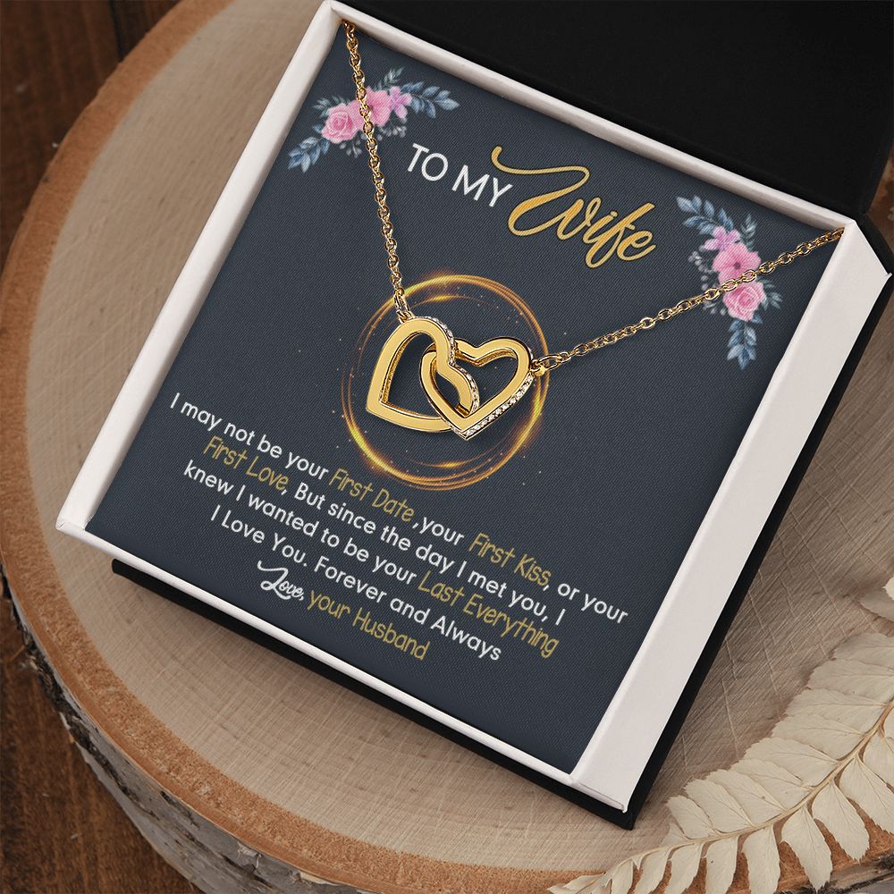 Birthday Gifts For Wife, Necklace Gifts For Wife From Husband, To My Wife Jewelry For Women , To My Wife Necklace  from Husband Wedding Anniversary Present For Wife, Beautiful Wife Jewelry Christmas24 Interlocking Hearts Necklace