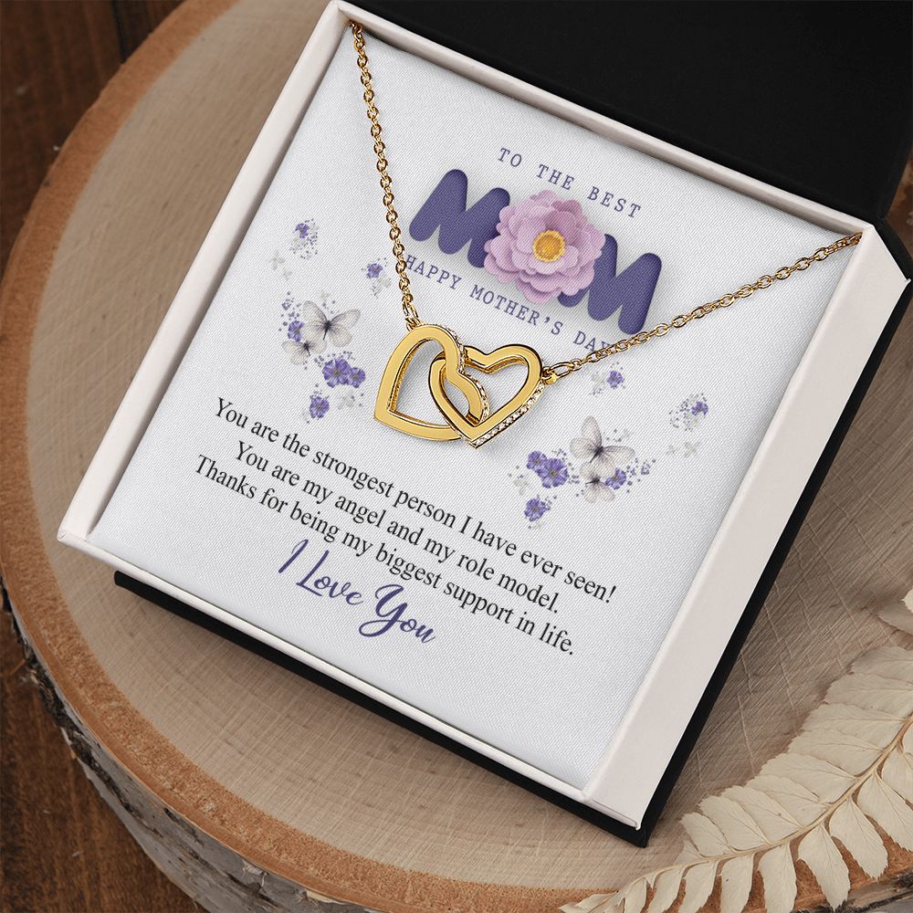 To The Best Mom Necklace, Best Mom Gifts, Mothers Day Gifts, Birthday Gift For Mom Interlocking Hearts Necklace
