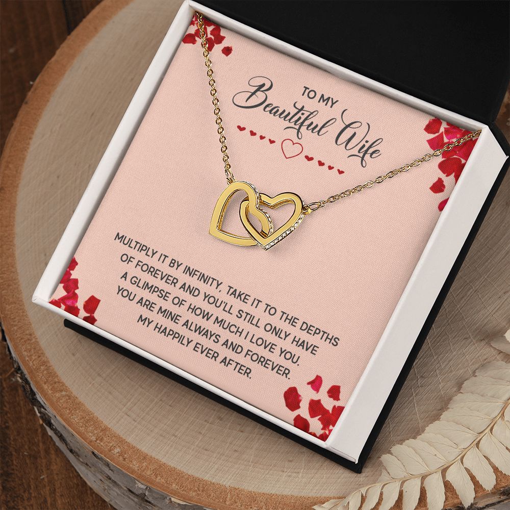 To My Beautiful Wife Necklace, Wedding Anniversary Jewelry For Women, Necklace For Wife from Husband, Gifts For Wife Birthday Gifts Necklace, Jewelry With Message Card In A Gift Box