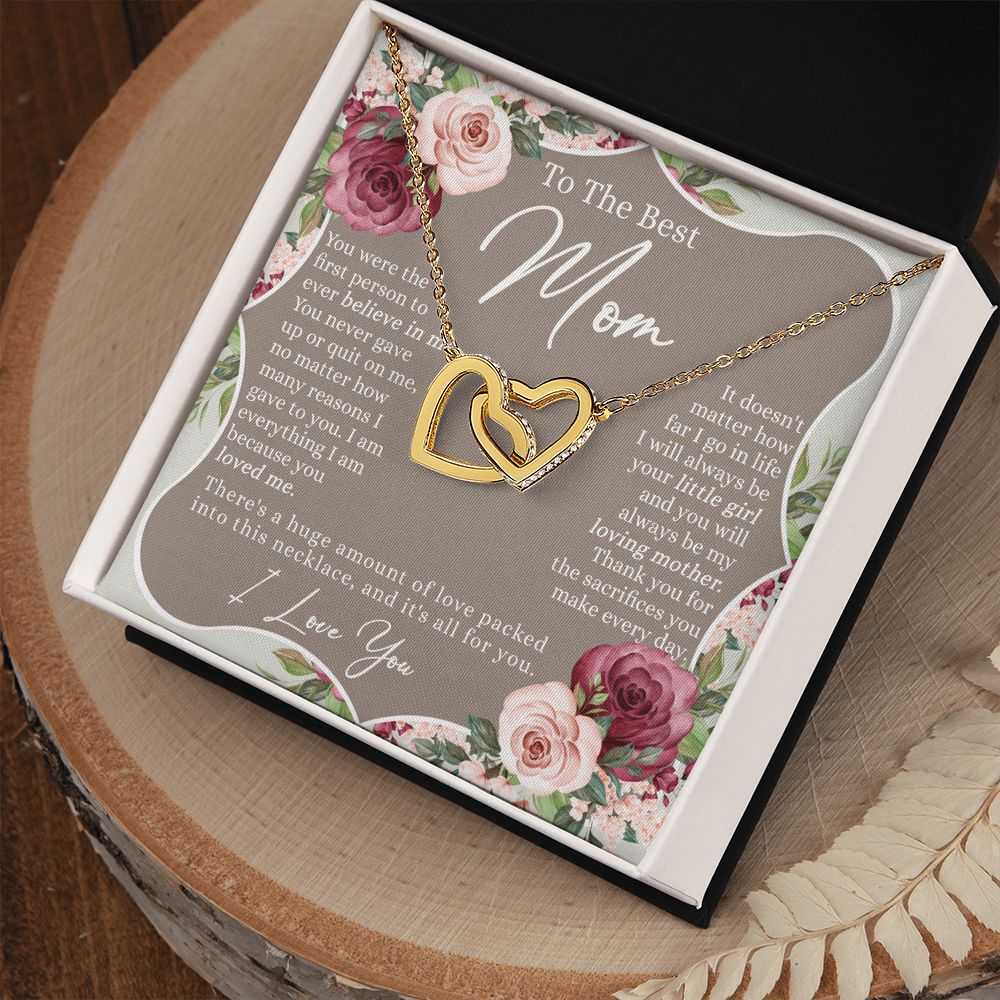 Sentimental Gifts For Mom, Necklace for Mother Thank You Gift for Mom, Mothers Day Gift for Mom Mother, Mom Gift Idea, To My Mom Necklace Mothers Day Gift From Daughter Son Interlocking Hearts Necklace
