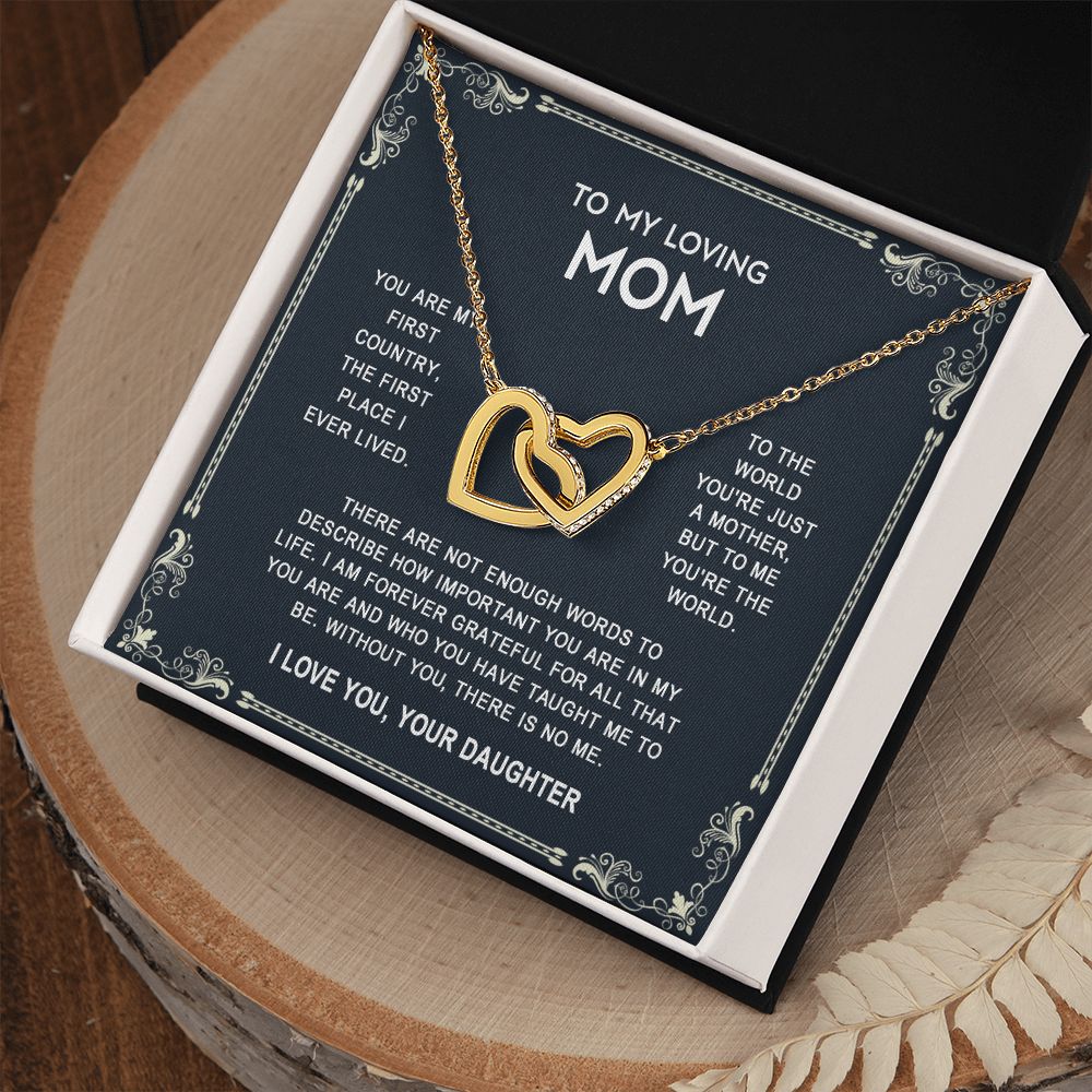 To My Mom Necklace, Gift For Mom, Mother's Day Gift from Daughter, Mom Jewelry Gift for Mothers Day, Birthday Gift for Mother, Moms Gift from Daughter Son, Necklace for Mom Mother 14 Interlocking Hearts Necklace