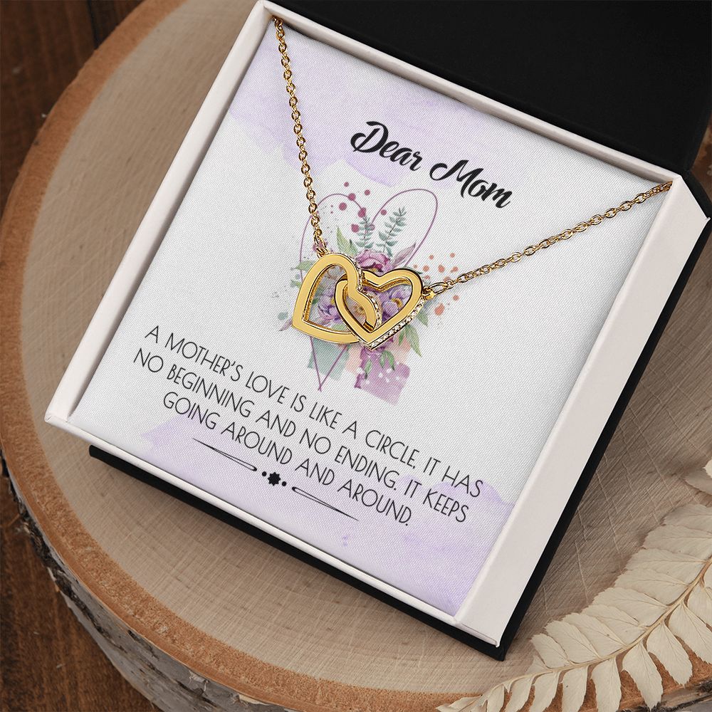 To My Mom Necklace Pendant Gift From Daughter Or Son Happy Mother's Day Gift For Mom Birthday, Anniversary Interlocking Hearts Necklace