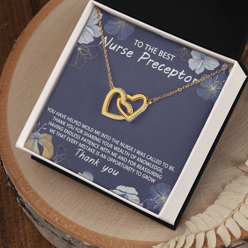 Congratulations Jewelry Necklace, Nurse Preceptor Gift, nurse preceptor Jewelry thank you Card Necklace To The Best Nurse Preceptor Necklace On Graduation Gift Necklace Graduation Gift for Her Interlocking Hearts Necklace