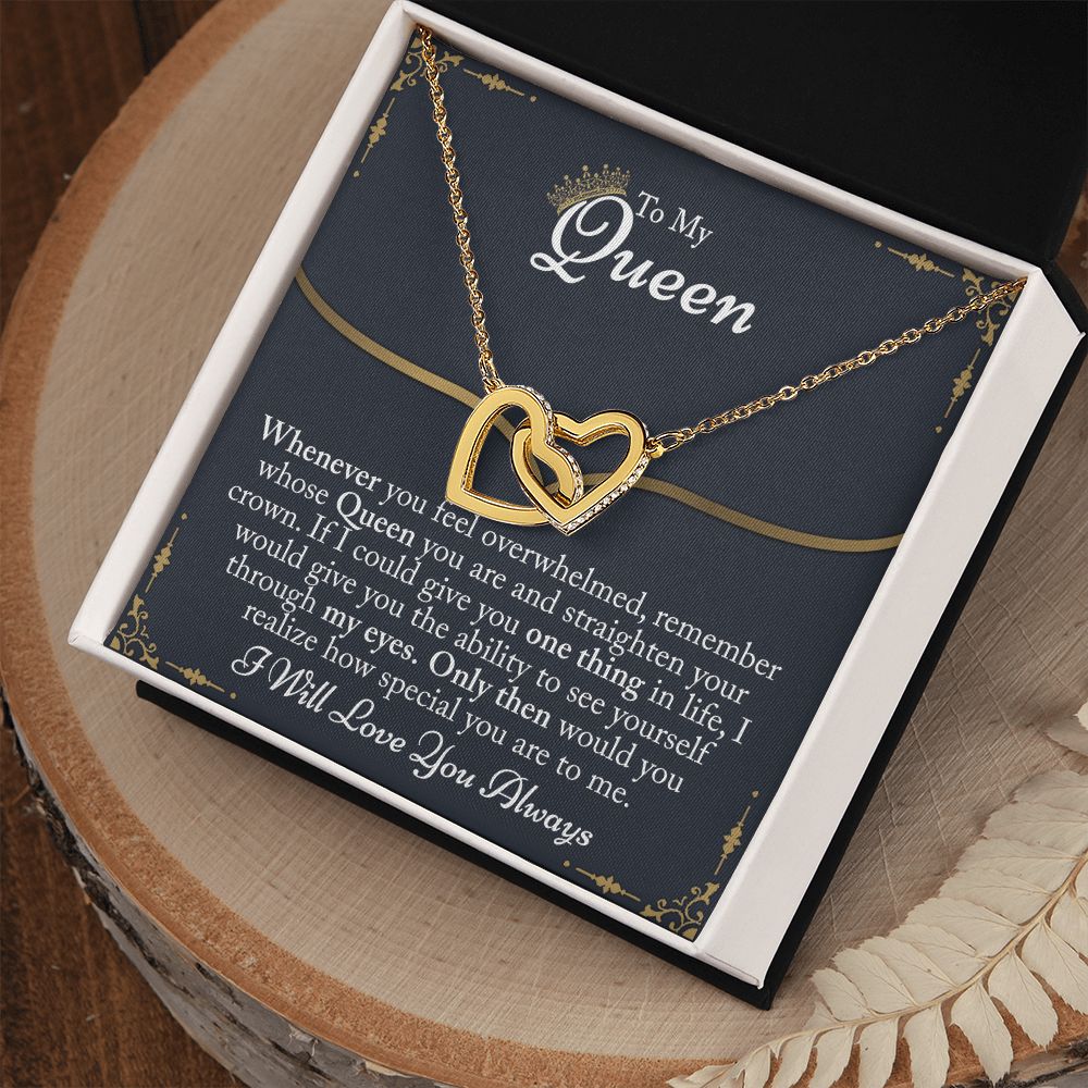To My Queen Gift For Her Jewelry Gift Her Gift for Her Christmas Necklace Interlocking Hearts Necklace