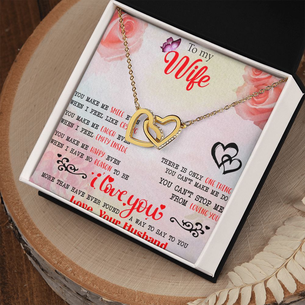 To My Wife Necklace, Wedding Anniversary Jewelry For Women, Necklace For Wife from Husband, Gift For Wife Birthday Gifts From Husband Necklace, Jewelry With Message Card In A Gift Box3 Interlocking Hearts Necklace