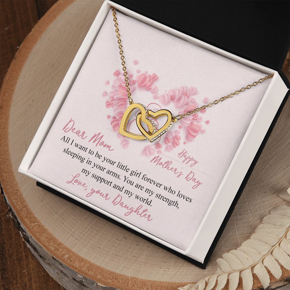 Mom Necklace Gifts for Mom from Daughter to Mom Gifts for Mothers Day from Daughter, To My Mom Necklace from Daughter to Mom Birthday Gifts Necklace with Message Card and Gift Box25 Interlocking Hearts Necklace