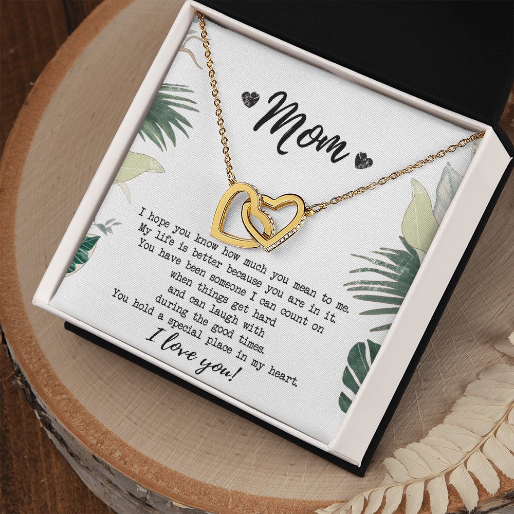 Mothers Day Gift, Gift for Mom, Birthday, Heart Necklace, Mother Daughter Necklace, Gifts for Mom from Daughter, from Son to Mom Interlocking Hearts Necklace