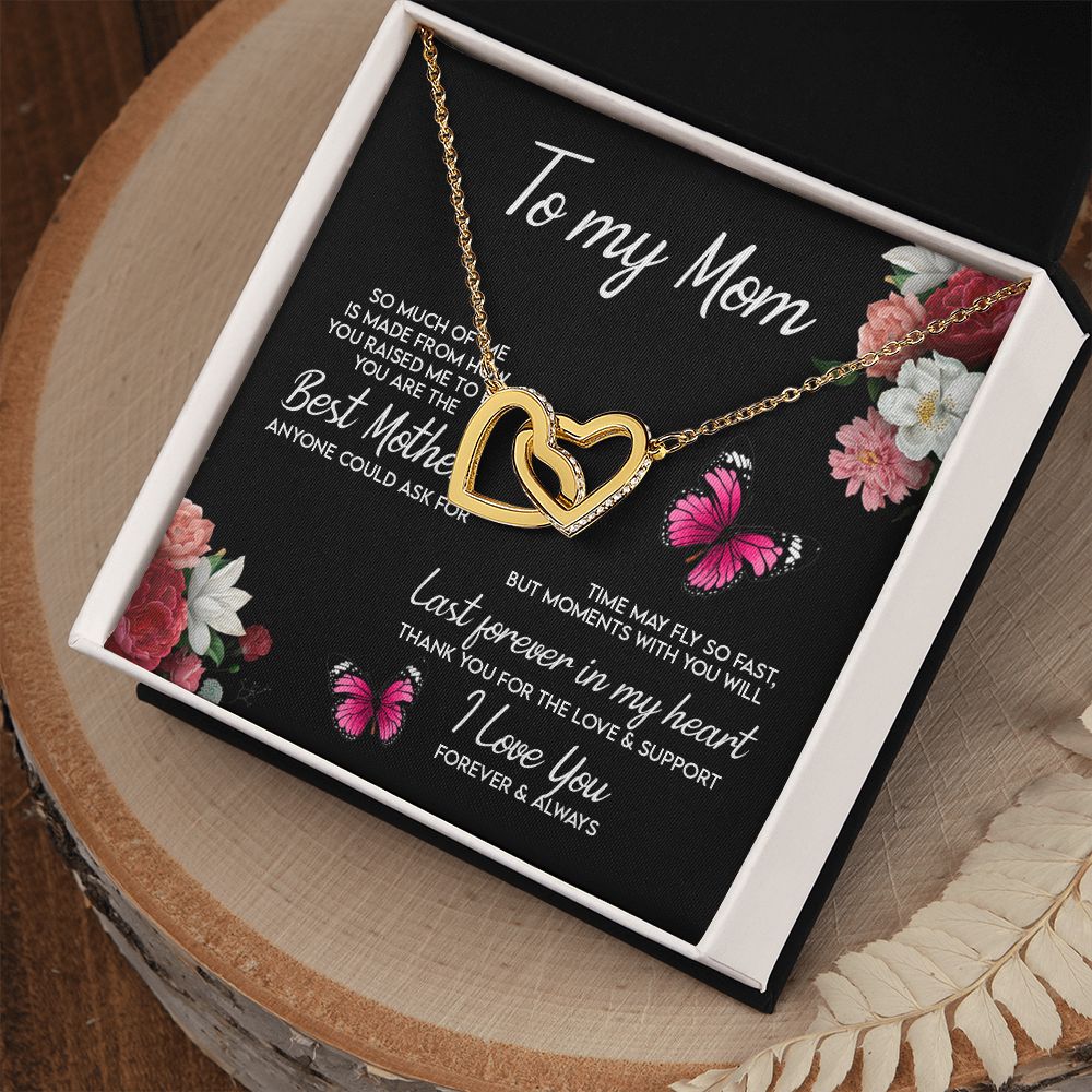 To My Mom Necklace, Gift For Mom, Mother's Day Gift from Daughter, Mom Jewelry Gift for Mothers Day, Birthday Gift for Mother, Moms Gift from Daughter Son, Necklace for Mom Mother 13 Interlocking Hearts Necklace