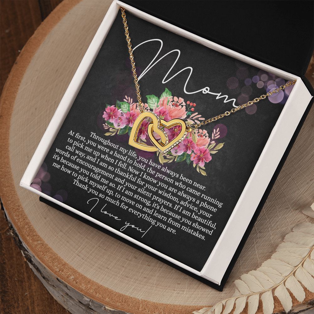 To My Mom Necklace, Mom Gifts, Mom Jewelry Box, Necklace for Mom, Gifts for Mom, Mother's Day Necklace Jewelry Gift For Mom, Birthday Gift For Mom, Thank you Mom Gift Interlocking Hearts Necklace