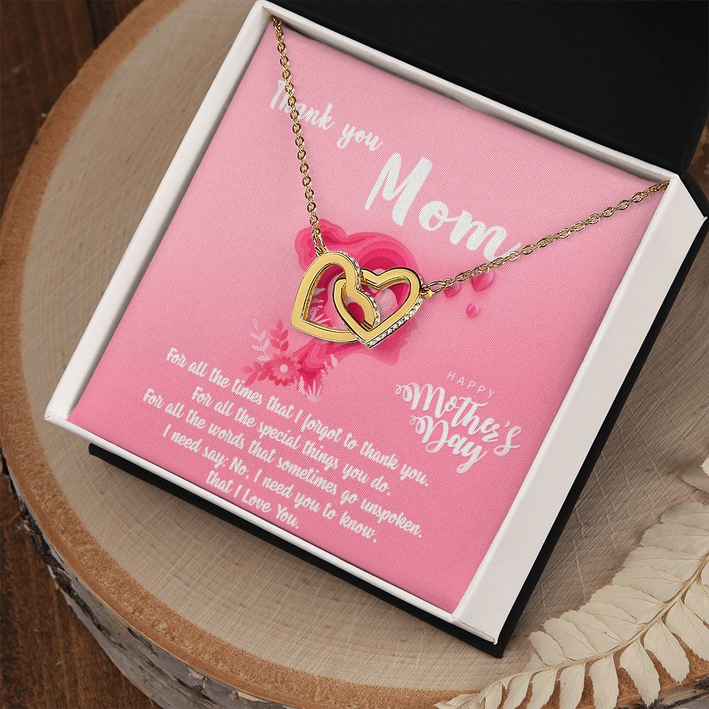 Mom Necklace Gifts for Mom from Daughter to Mom Gifts for Mothers Day from Daughter, To My Mom Necklace from Daughter to Mom Birthday Gifts Necklace with Message Card and Gift Box5 Interlocking Hearts Necklace