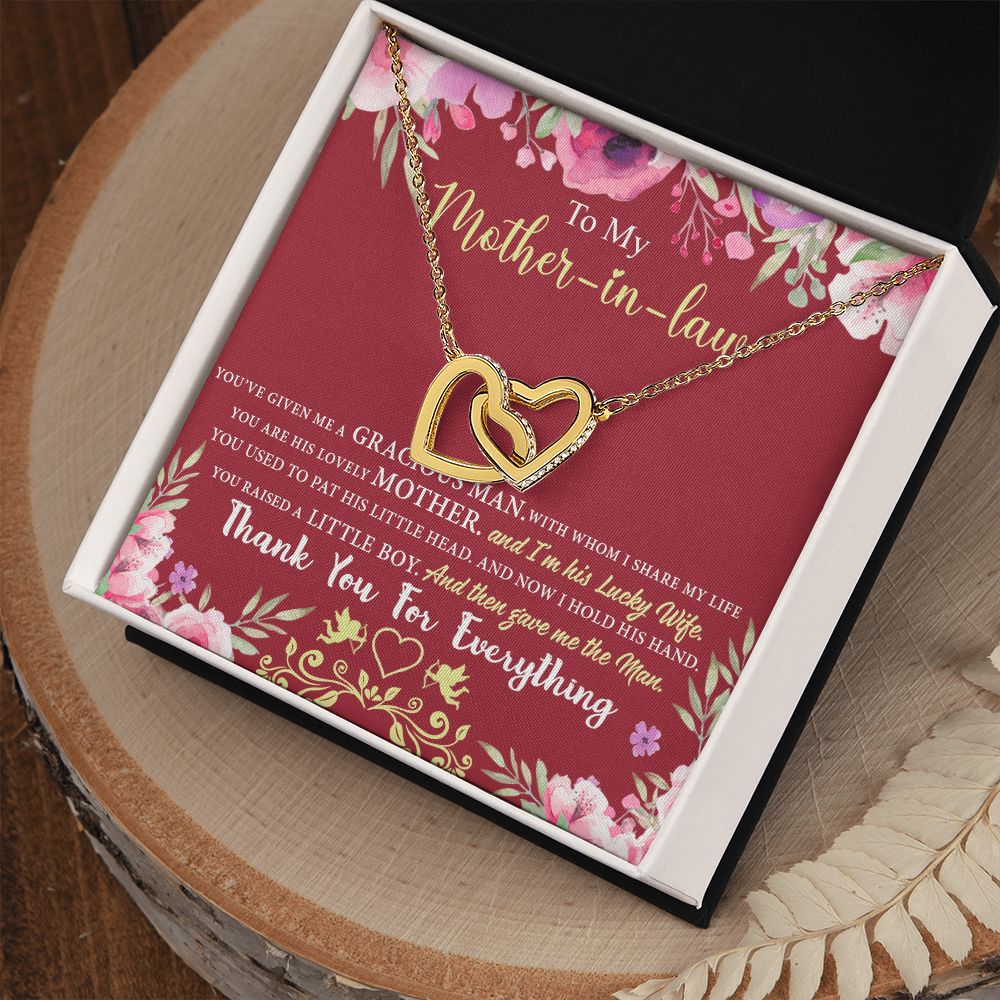 Mother in Law Necklace, Jewelry for Women, Future Mother in Law Gifts from Daughter in Law, Mother of Bride Gifts For Mother in Law, Birthday Gifts For Mother In Law From Daughter In Law7 Interlocking Hearts Necklace
