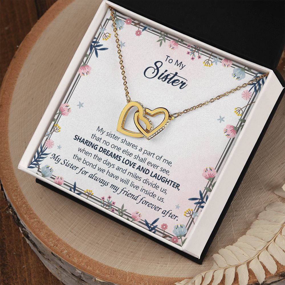 To My Sister Necklace Pendant Inspirational Jewelry For Women Teen Girl Family and Friendship Gifts Sisters Gifts Idea Sister Jewelry Necklace for Sisters Gift for Sister 301 Interlocking Hearts Necklace