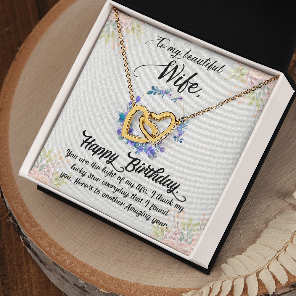 To My Beautiful Wife Necklace, Wedding Anniversary Jewelry For Women, Necklace For Wife from Husband, Gifts For Wife Birthday Gifts Necklace, Jewelry With Message Card In A Gift Box