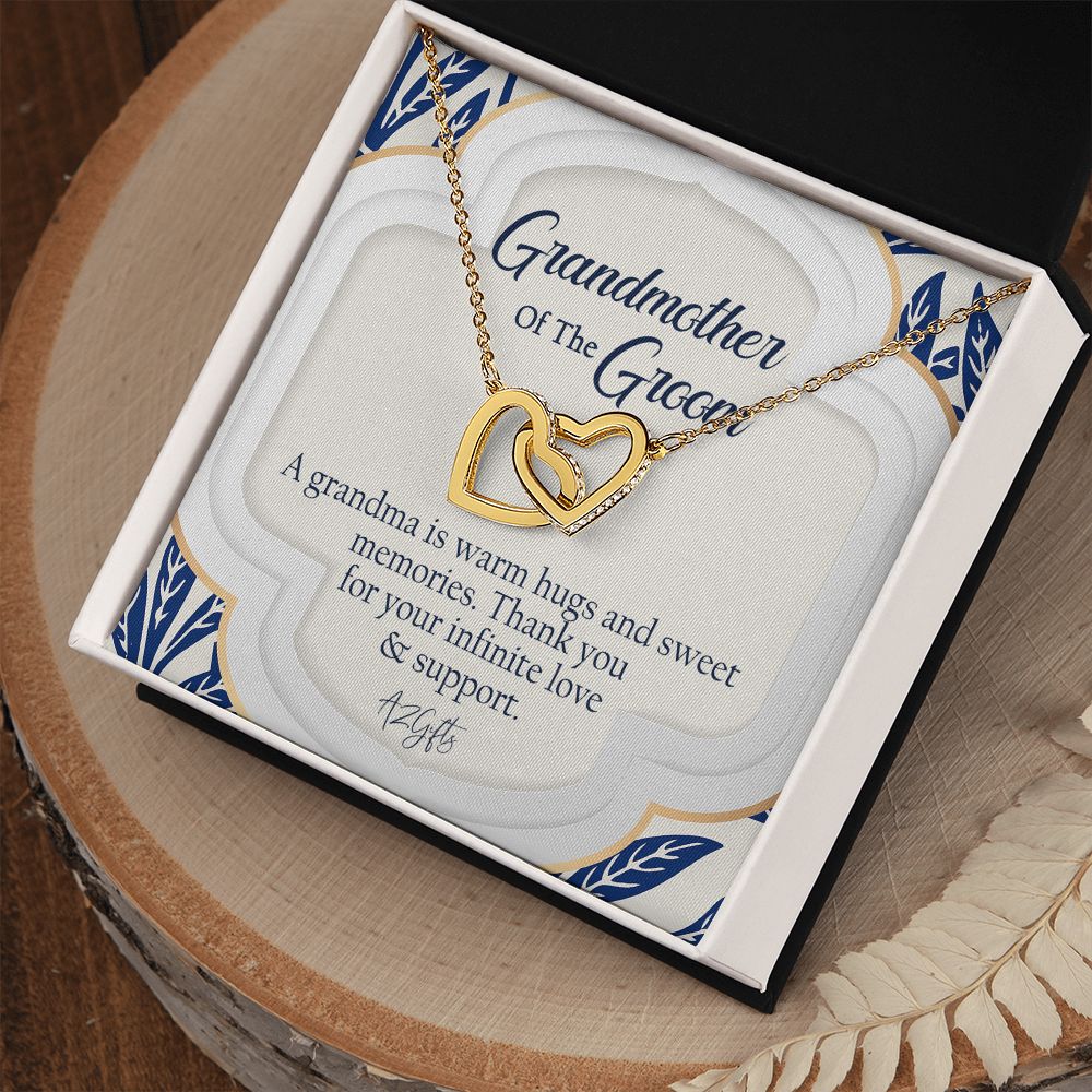 To My Grandmother Necklace, Gift for Grandmother Necklace, Mothers Day Gift For Grandma Nana, Grandma Jewelry From Grandchildren GrandKids , Jewelry Box Gift For Grandma Grandmother3 Interlocking Hearts Necklace